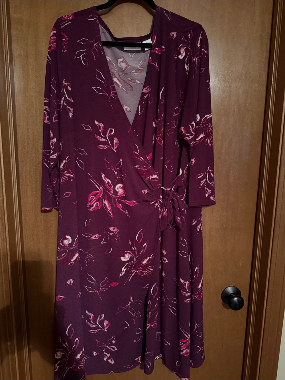NWT Avenue Plum Floral Wrap Dress - Pink Accents